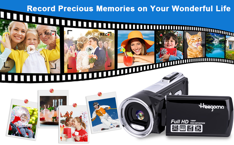 Heegomn Video Camera Camcorder for Kids Full HD 1080P 24MP