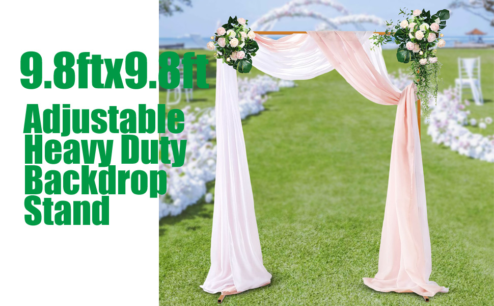 Backdrop Stand Heavy Duty with Base, Gold Portable