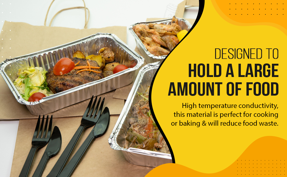 Zuvo Aluminium Foil Baking Trays (20 Pack) 32cm x 20cm x 3.3cm