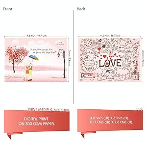 Romantic cards with pocket size