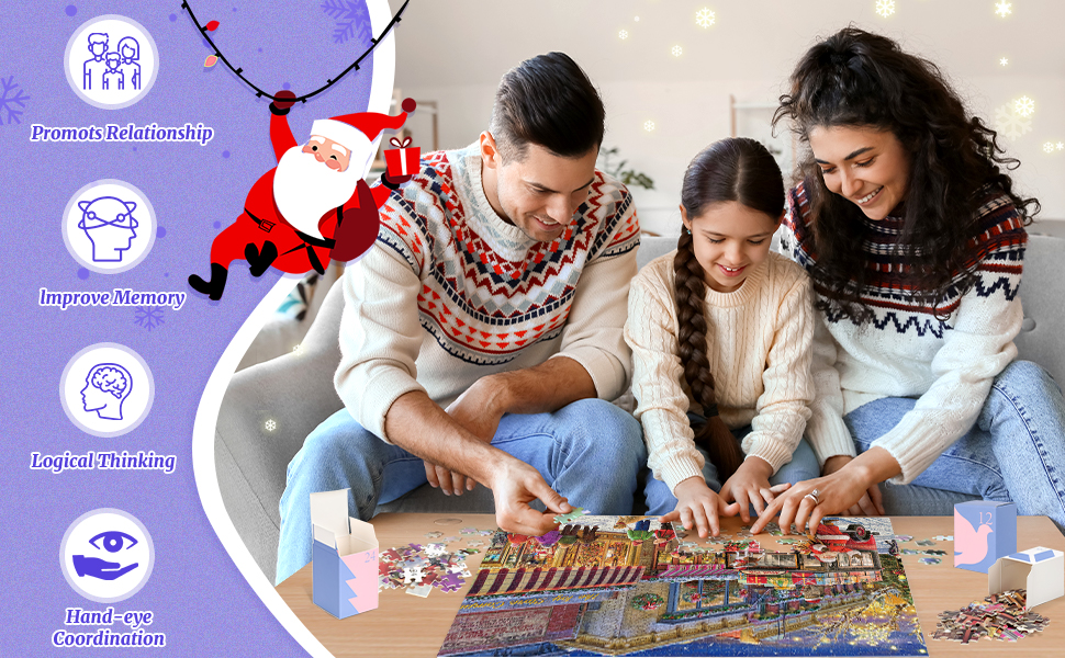 Advent Calendar Snowman Jigsaw Puzzle for Adult Kids Gift 24 Days Christmas Countdown Calendars