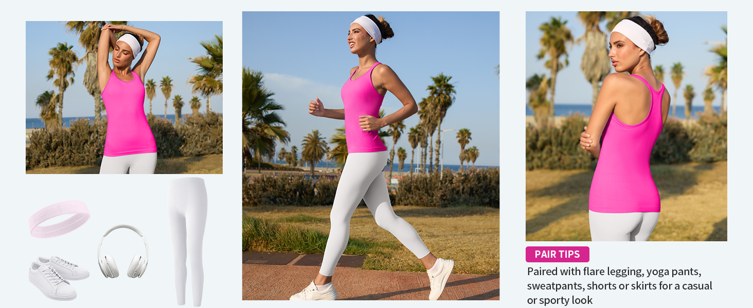 yoga tank top with built in bra