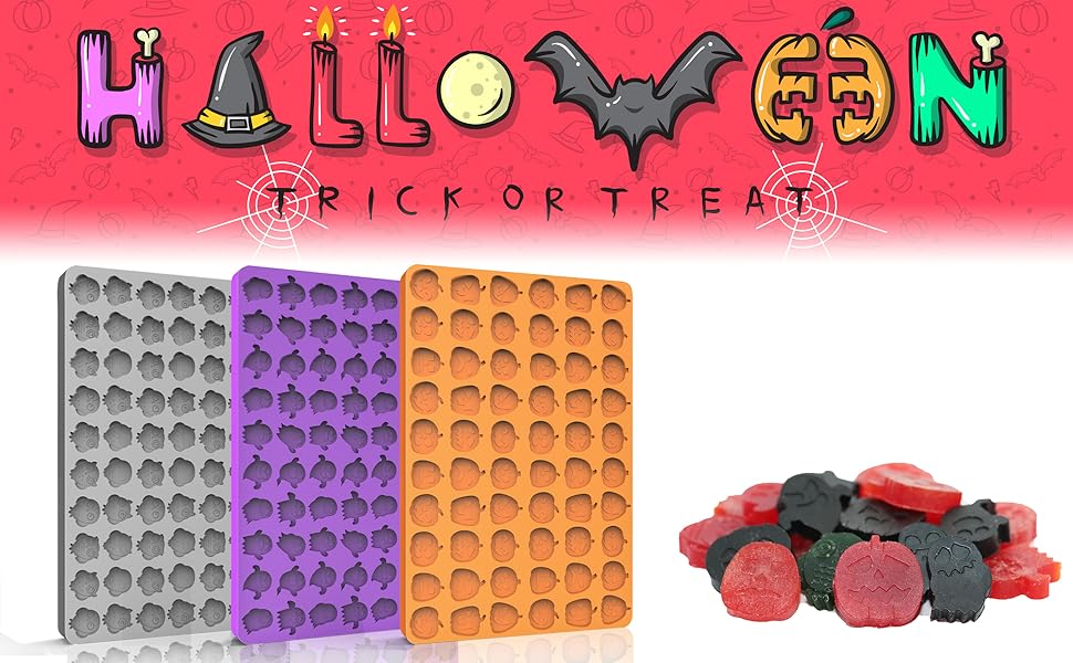 Amyandone Mini Pumpkin Silicone Mold, 60 Cavities Jack O