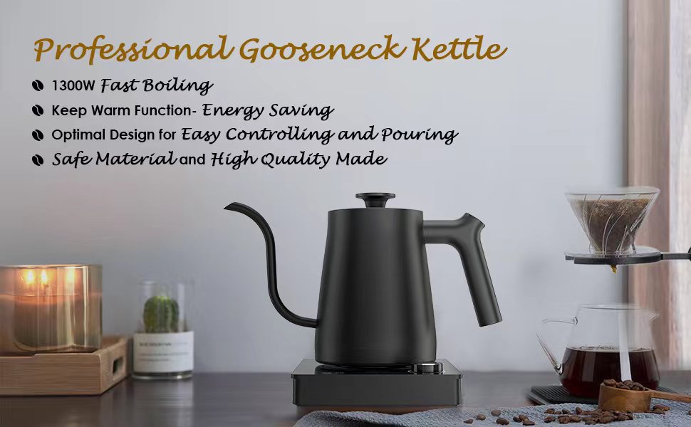 Electric Gooseneck Kettle with Base, Precise and