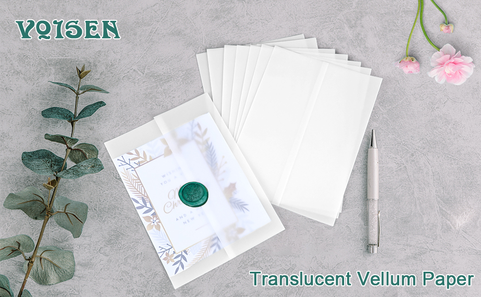 VOISEN 200Pcs PreFolded Vellum Paper, Printable Vellum