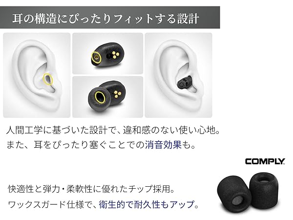 Amazon | 睡眠用 電子 耳栓 クワイトオン QuietOn 4 高性能遮音