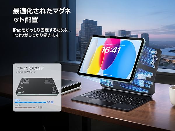 Amazon.co.jp: HOU iPad 11 (A16)/10 用 磁気キーボードケース