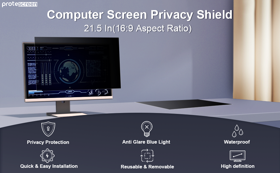 [2Pack] 21.5 Inch Computer Privacy Screen Filter for 169