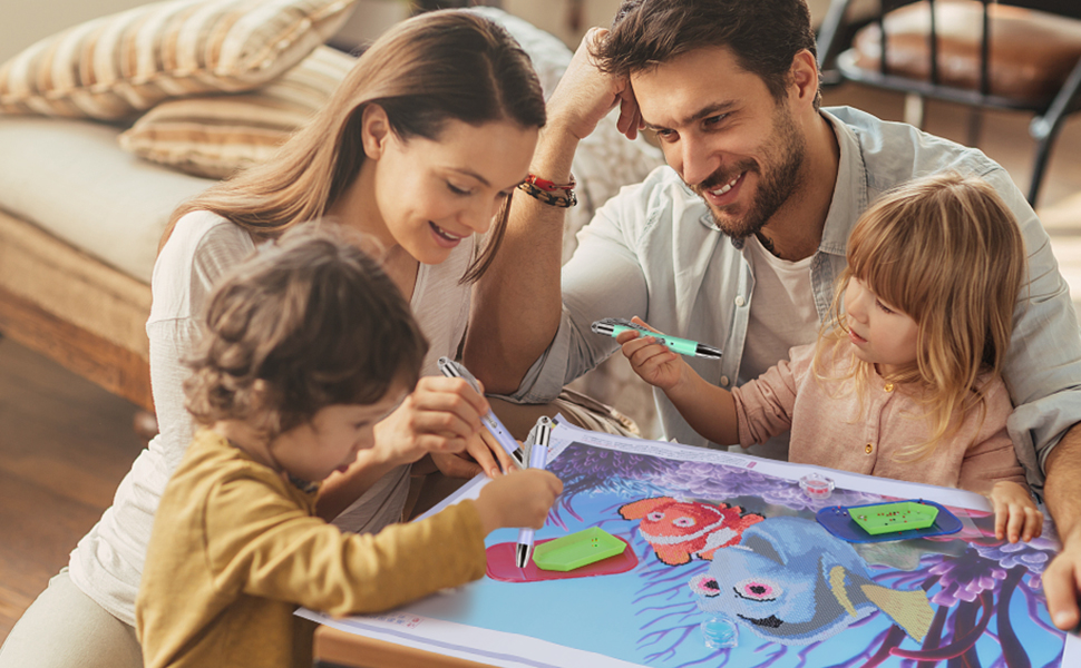 Mluvpxey 28 Pieces Diamond Painting Drill Pen Set with 2 Light Modes