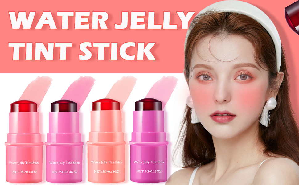 Cooling Water Jelly Lip Tint/Blush,MultiUse Cheek and Lip