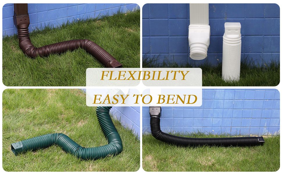 Febsow 2Pack Rain Gutter Downspout Extensions Expandable