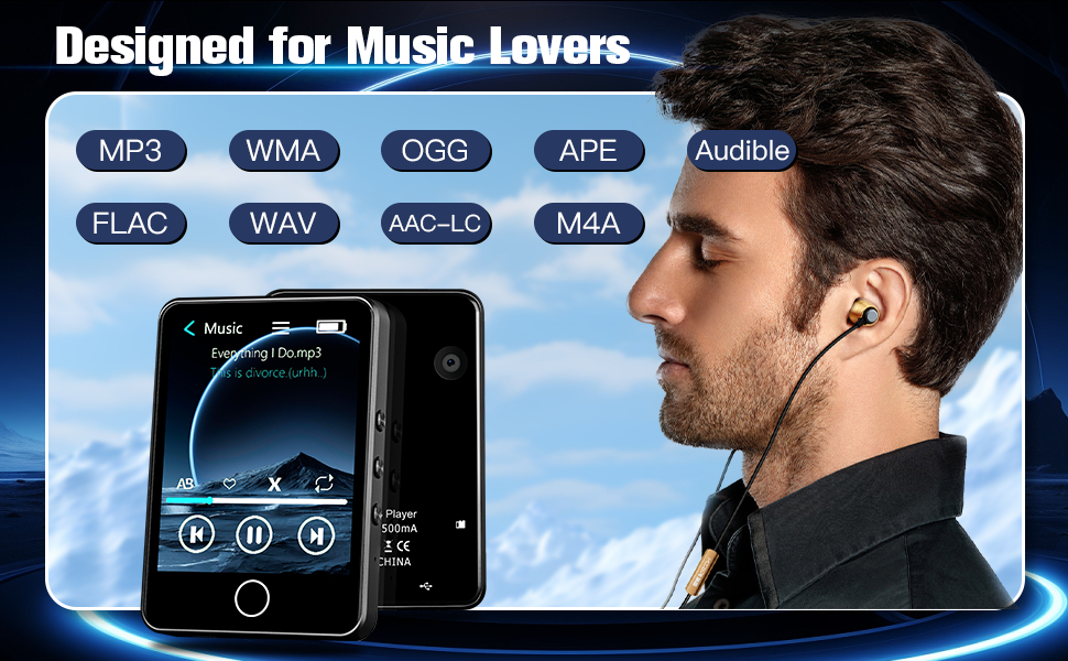 Support MP3 WMA OGG APE FLAC WAV AAC-LC M4A