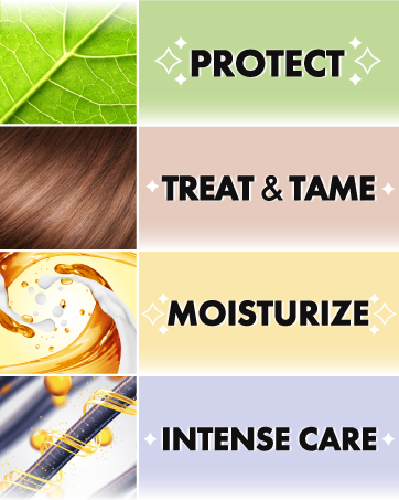 PROTECT | TREAT & TAME | MOISTURIZE | INTENSE CARE