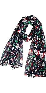 Christmas Scarf Black Snowman