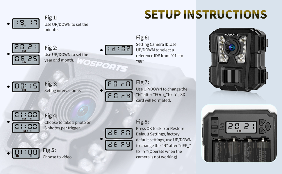 WOSPORTS Mini Trail Camera 16MP 1080P Game Hunting Cam with
