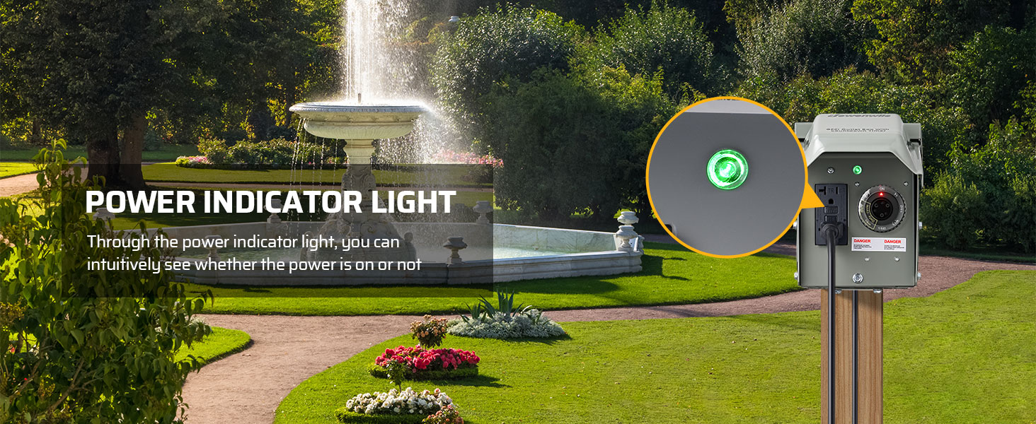 Countdown timer outdoor outlet box