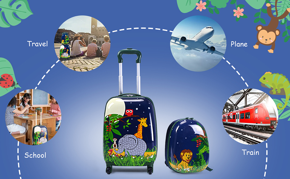 HONEY JOY Kids Luggage, 12" Toddler Backpack & 16" Travel