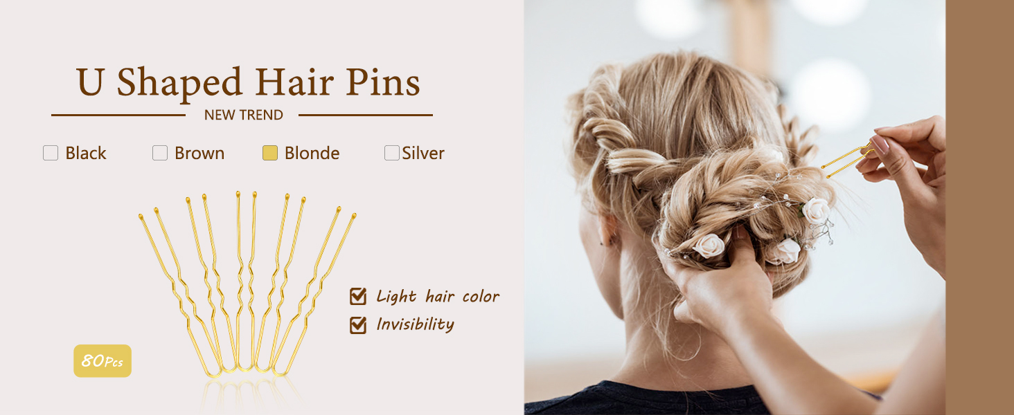 U Shaped Hair Pins, IKOCO 2.4 inch Hair Pins for Buns
