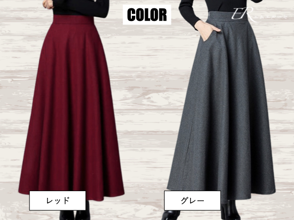 Amazon.co.jp: [エムエルーセ] ロングスカート フレア ボトムス