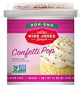 Miss Jones Baking 90% Organic Birthday Buttercream Frosting, Perfect for Icing and Decorating, Ve...
