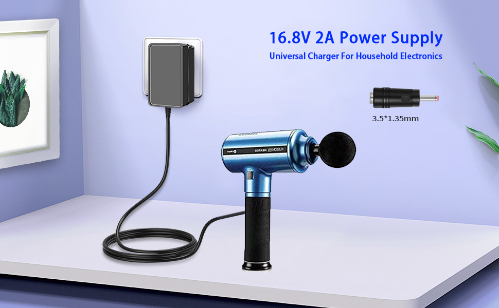 16.8V 2A Charger for Massage Gun, AC 100240V DC 16.8V 1A