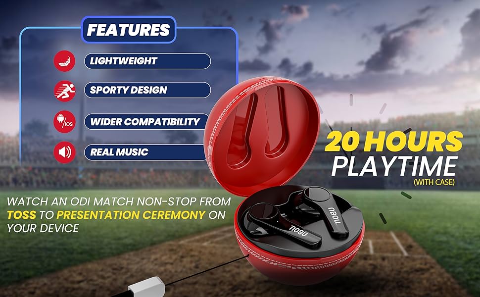 UBON BT210 True Wireless Earbuds with Upto 20 Hours Playtime, Cricket