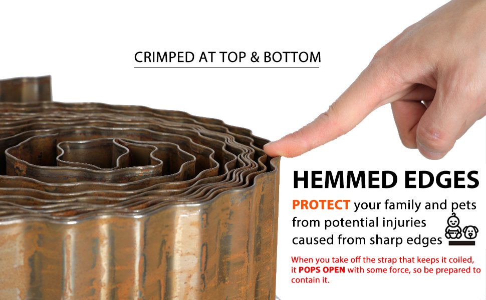 Worth Garden 20 Feet PreRusted Corrugated Edging 10" H. Sturdy Steel