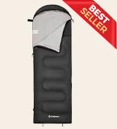 KingCamp Oasis Slaapzak, 3 seizoenen, warm, comfortabel, licht, draagbaar, met capuchon, voor binnen