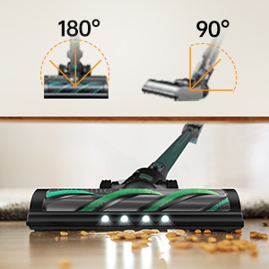 ULTENIC U11 - Cordless Vacuum Cleaner - 25000Pa - 4 In 1 Hoover - 3 Adjustable Modes - 55Mins Runtime 19 cordless stick vacuum cleaner Rotatable Brush Head & LED Front Lights