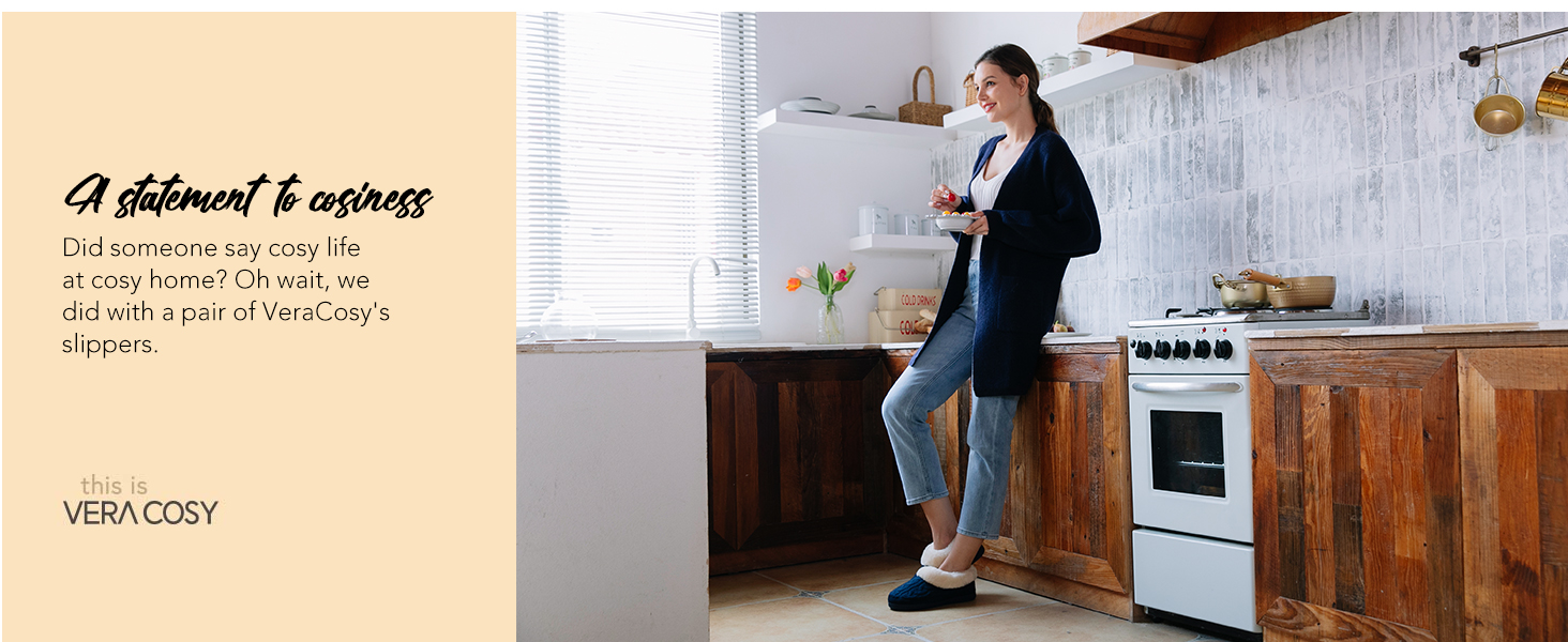 VeraCosy Ladies' Warm Knitted Faux Suede Memory Foam Moc Slippers 18 1