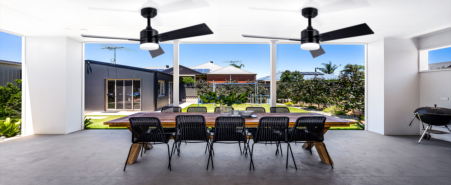 smart wifi ceiling fan with light outdoor Patio