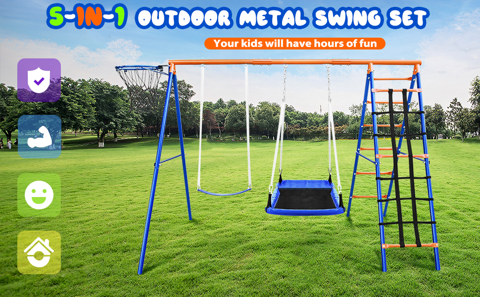 Swing Sets For Backyard Wooden Swing Set With Slide, Climbing Wll