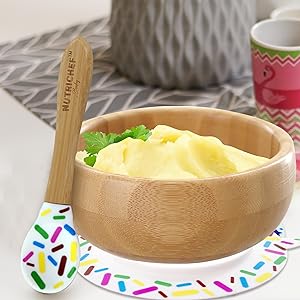 Round Bamboo Baby Plate;Wooden Toddler Plate;Stay Put Feeding;BPA-Free