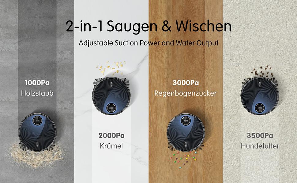 ZOOZEE Z70 Robot Vacuum Cleaner with Wiping Function 3500Pa LiDAR Laser