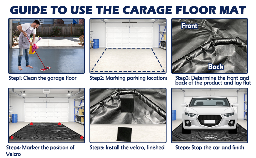 ZOMOFEW Waterproof Garage Floor Mat, Containment Mat, Heavy