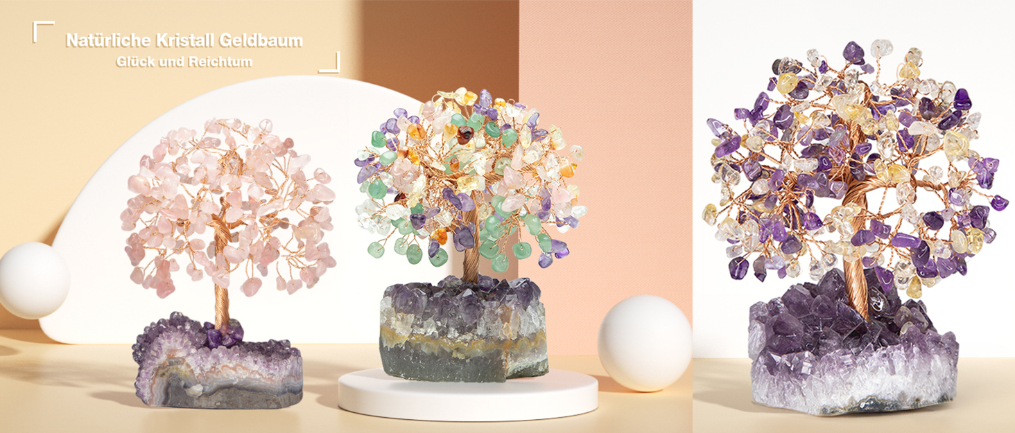 Reiki Heilung Kristallbaum auf Natürlichen Amethyst Drusensegment Rohstück Base