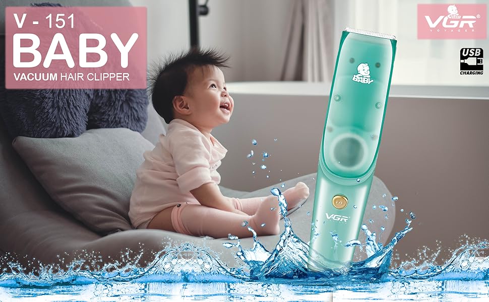 VGR V-151 Cortapelos Aspirador Bebé Cuchillas Cerámicas