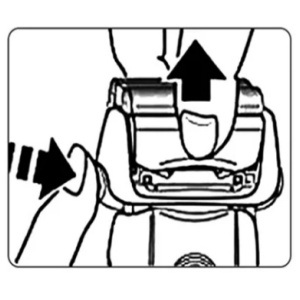 After installed, press the cutter head reset button in the middle of the switch