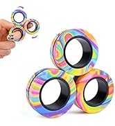 Cevioce Magnetic Ring Fidget Toy Set,3 PCS Fidget Rings Spinner Toys Adults & Kids,Finger Ring fo...