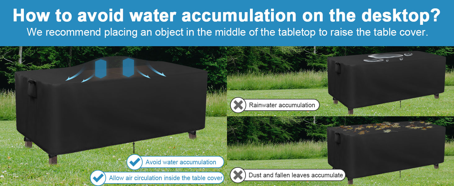 Kingling Outdoor Dining Table Cover, 72 Inch Patio Dining