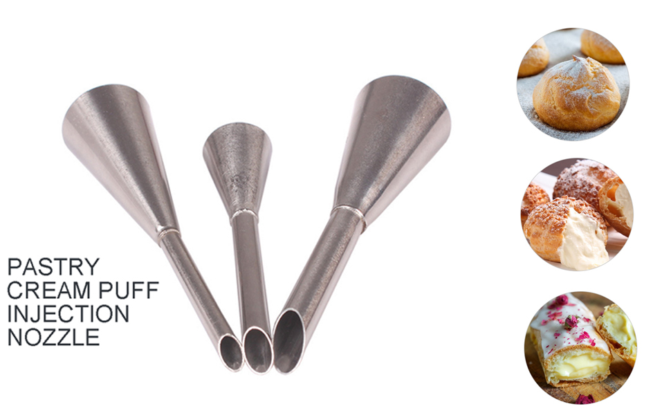 Piping Tips for Filling Eclairs Donuts Doughnuts Cupcakes