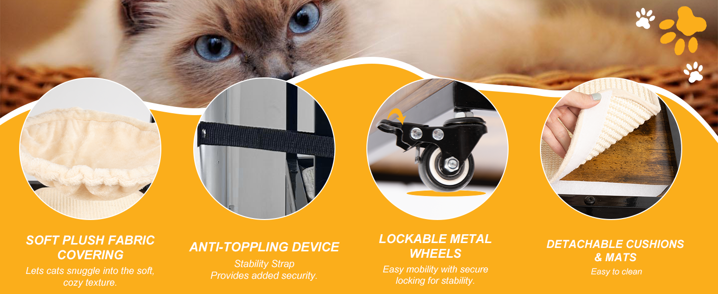 PetsCosset Cat Litter Box Enclosure Wooden Cat Washroom