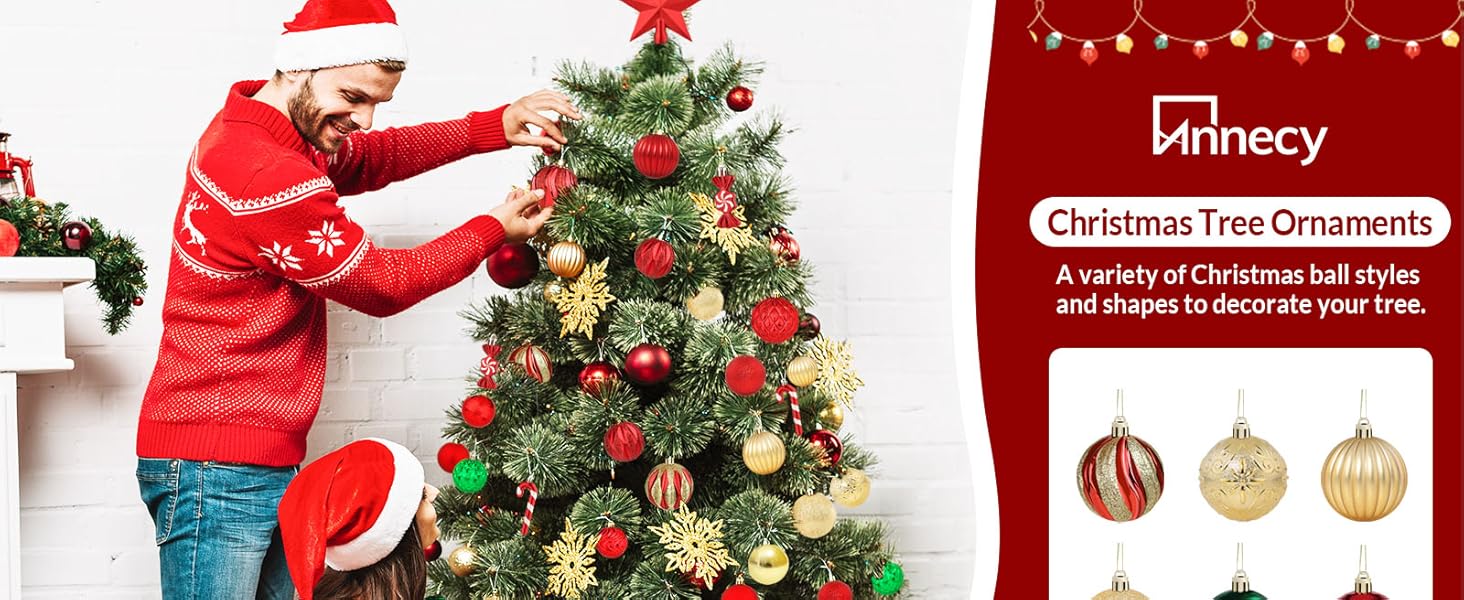 Annecy Christmas Tree Ornaments 30 PCS Shatterproof