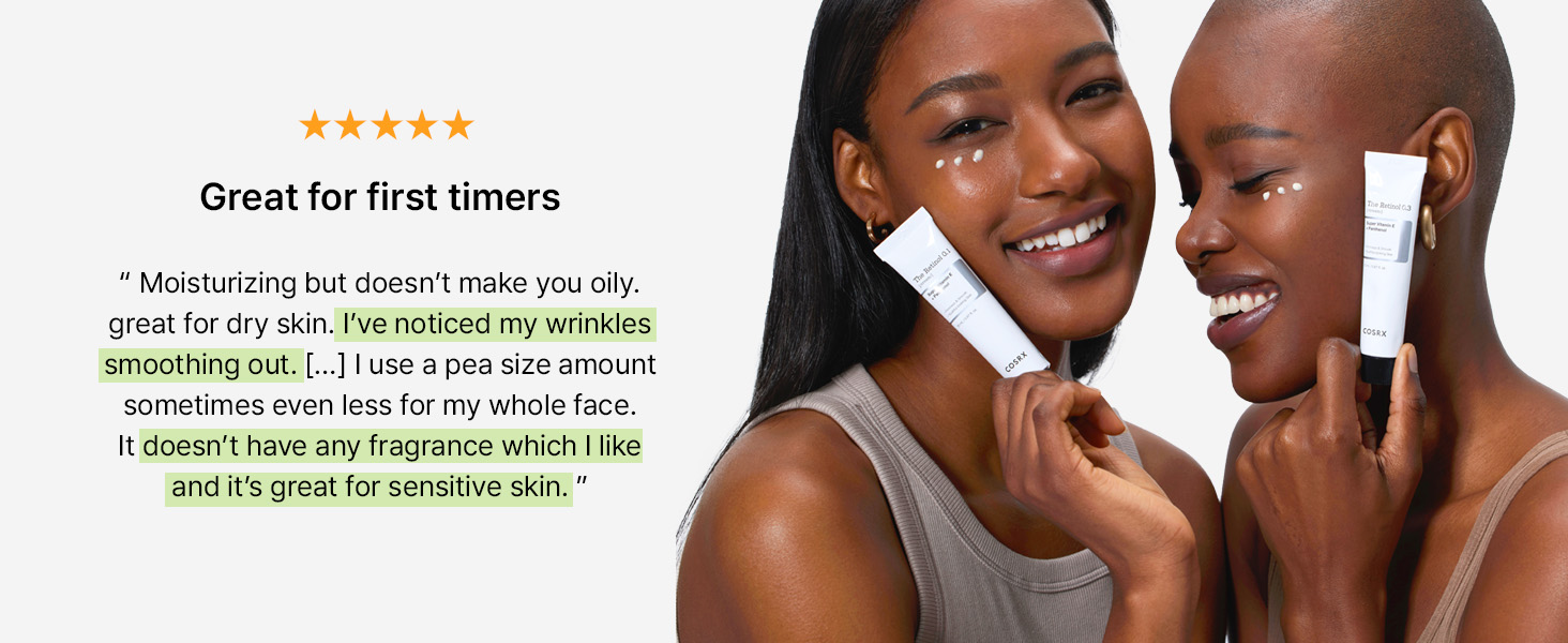 great for first timers moisturizing wrinkles smoothing out no fragrance for sensitive skin dry skin