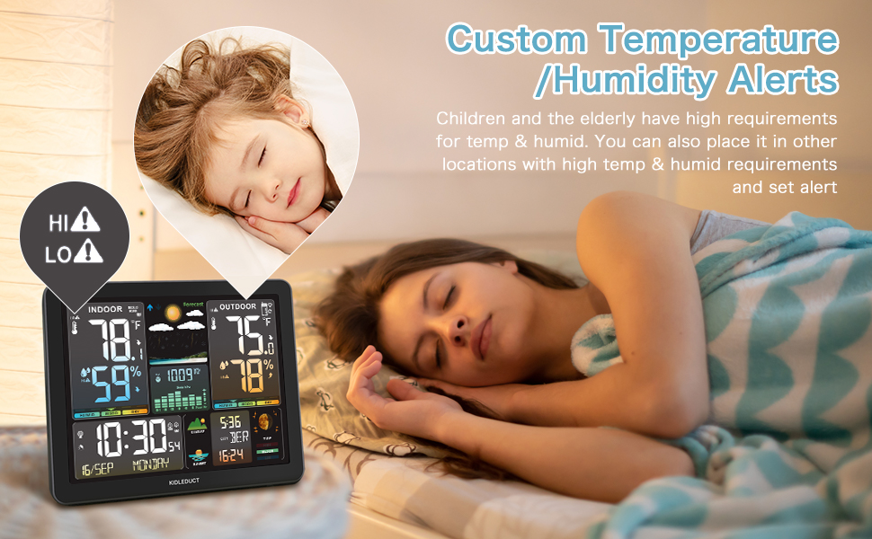 KIDLEDUCT Weather Station Wireless Indoor Outdoor