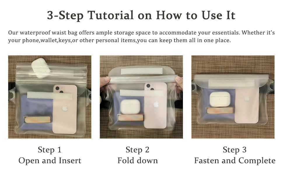 Adjustable Waterproof Bag for Boating Kayaking Surfing|Beach Cruise Travel Accessories Essentials