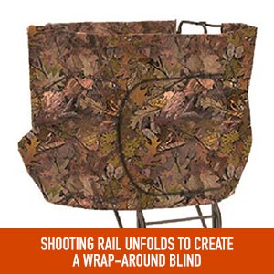 Guide Gear 20' 2-man Double Rail Ladder Tree Stand with Hunting Blind Wrap Around