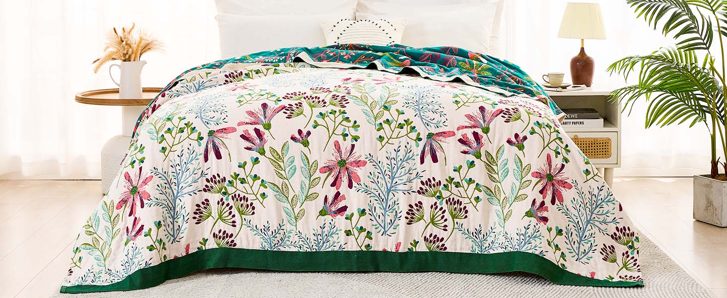 Farmhouse blanket features a chic print that coordinates with your home decor.