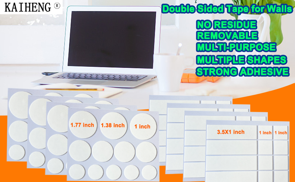 KAIHENG 96PCS Mounting Tape, Double Sided Tape for Wall, Picture