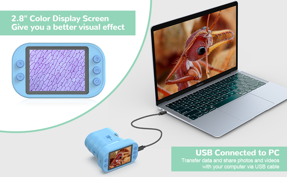 VFU Kids Microscope Education Toys Mini Handheld